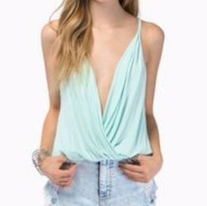 Mint green top